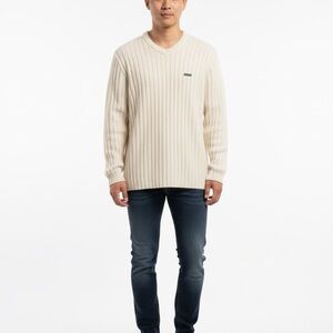 Ralph Lauren Men's V-Neck Cream Sweater